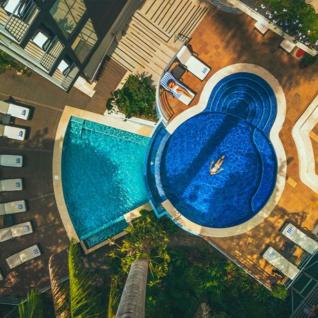 Blick auf den Pool