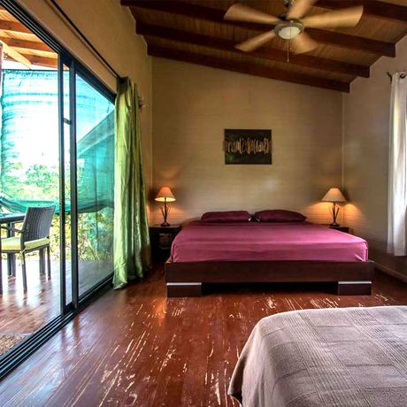 Ferienhaus Eden Tica Lodge Standardzimmer 03 Blick auf die Zimmer und Terrasse des Bungalows im Ferienhaus Eden Tica Lodge