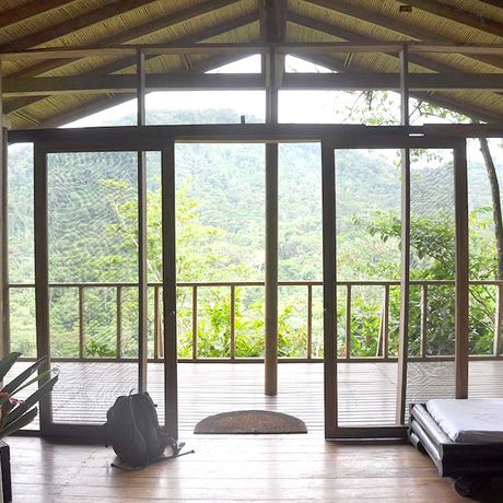 Dschungel-Lodge Pacuare Outdoor Center Bungalow 02 Ausblick aus einem Bungalow der Dschungel-Lodge Pacuare Outdoor Center