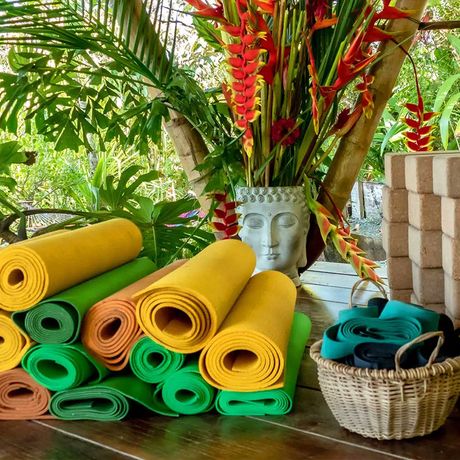 Blick auf Yogamatten