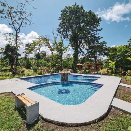 Cabañas Don Ramiro Pool Blick auf den Pool