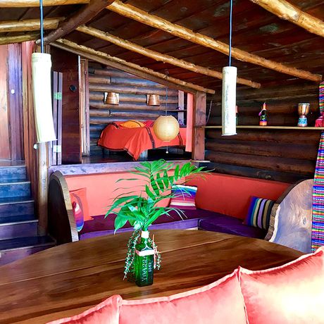 Bungalows El Sol Chalet in the Sun 04 Blick in den Wohnbereich des Chalet in the Sun der Bungalows El Sol