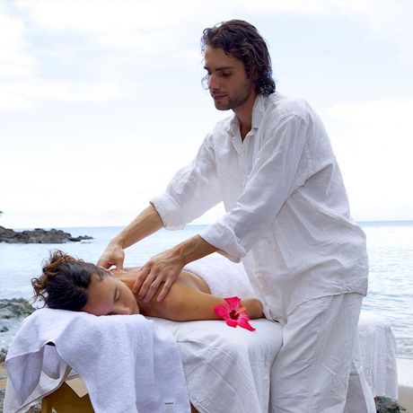 Dschungel-Lodge Copa de Arbol Massage Blick auf eine Massage am Strand der Dschungel-Lodge Copa de Arbol