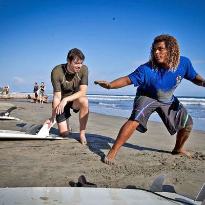 Trockenübungen Surfen Montezuma