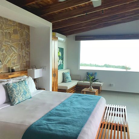 Boutique-Hotel El Castillo Spa-Suite 01 Blick ins Schlafzimmer einer Spa-Suite des Boutique-Hotels El Castillo