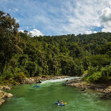 Aussicht ins Tal beim Rafting