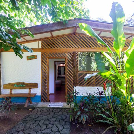 Außenansicht des kleinen Ferienhaus der Passion Fruit Lodge