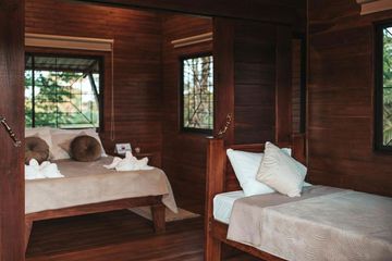 Cabañas Don Ramiro Bungalow Betten weiß