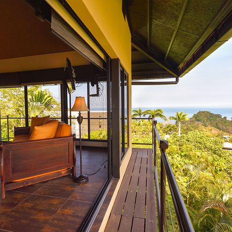 Ausblick aus dem Hauptschlafzimmer des Hauses Tule im Ferienhaus Tulemar Resort