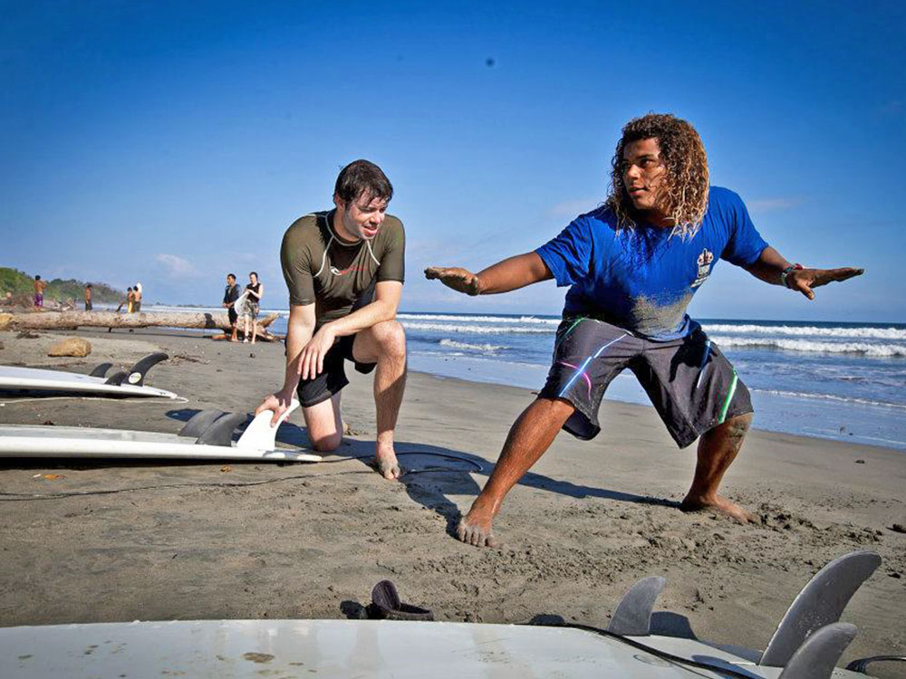 Trockenübungen Surfen Montezuma
